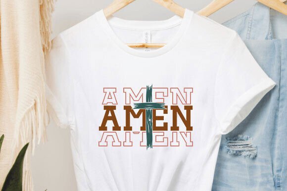 Amen Retro Christian Jesus God Svg T-Shirt Designs