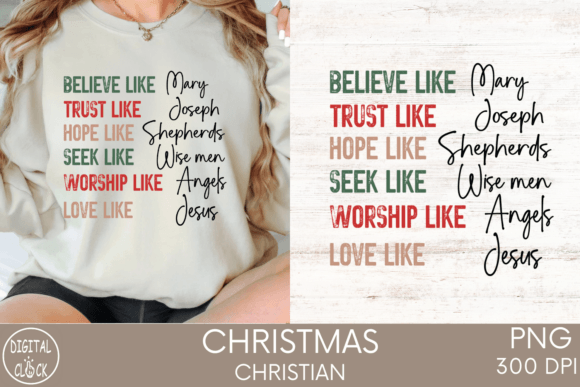 Believe Like Mary Christmas Jesus PNG for T-Shirt Designs