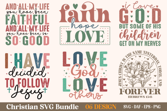 Christian Bundle SVG PNG, Jesus Bundle T-Shirt Designs