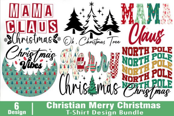 Christian Merry Christmas Bundle and T-Shirt Designs
