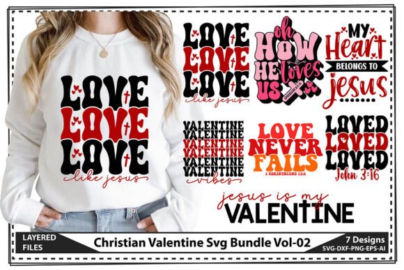 Christian Valentine Svg Bundle Vol-02 & T-Shirt Designs