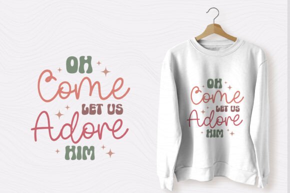 Christmas Christian SVG Oh Come Let Us T-Shirt Designs