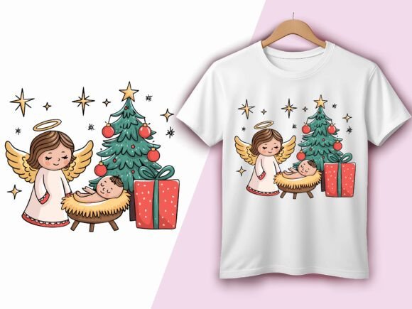 Christmas Nativity Angel Baby Jesus T-Shirt Designs