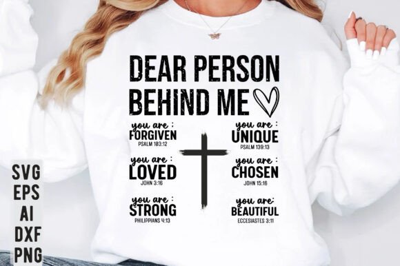 Dear Person Behind Me SVG, Christian PNG