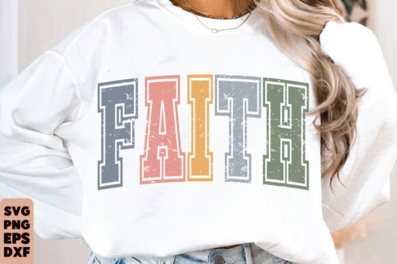 Faith Christian Svg Png, Retro for T-Shirt Designs