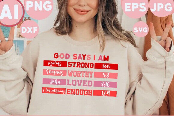 God Says You Are, Christian Easter Svg, T-Shirt Designs