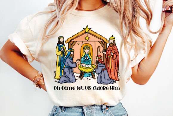Jesus Christmas Nativity PNG for T-Shirt Designs