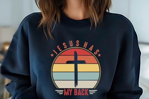 Jesus Has My Back Retro T-shirt Design