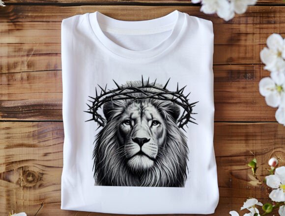 Lion Jesus Png, Christian Lion Design for T-Shirt Designs