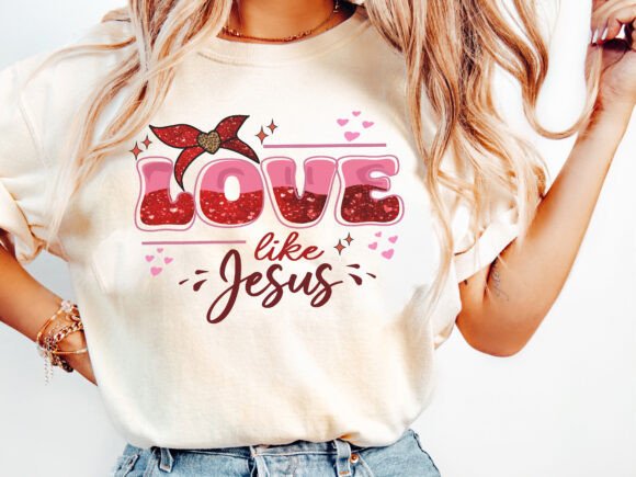 Love Like Jesus Png, Coquette Bow Png T-Shirt Designs