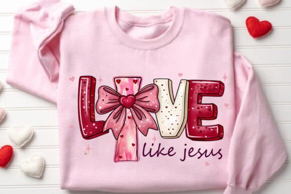 Love Like Jesus Valentine's Day PNG for T-Shirt Designs
